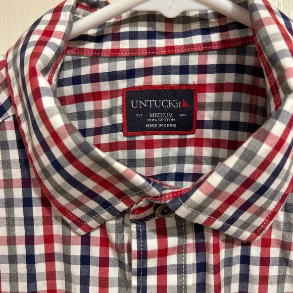 Untuckit men’s button up checked shirt - Picture 2 of 6